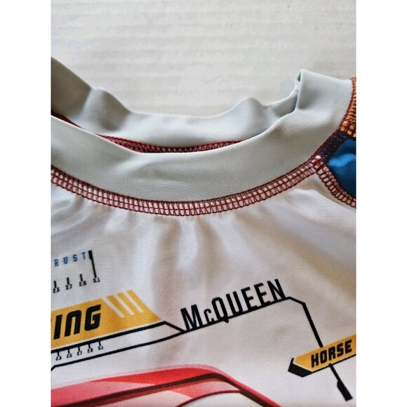 Disney Store Cars Lightning McQueen Rash Guard Swim Shirt Boy Size 7 / 8 - Picture 3 of 7